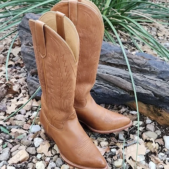 BLACK STAR LEATHER WESTERN KNEE HIGH BOOTS - Picture 14 of 15